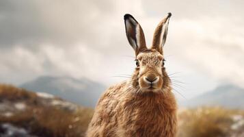 AI generated hare high quality image photo