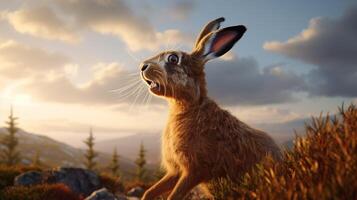 AI generated hare high quality image photo