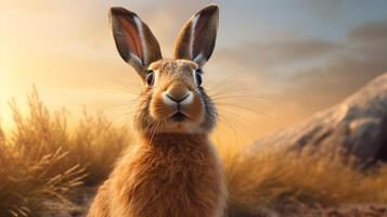 AI generated hare high quality image photo