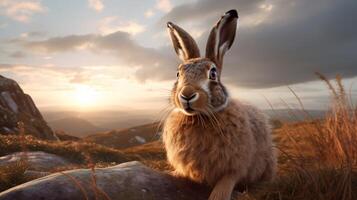 AI generated hare high quality image photo