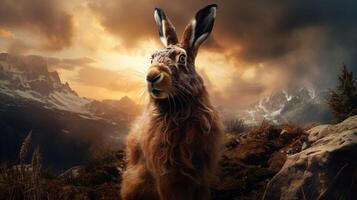 AI generated hare high quality image photo