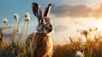 AI generated hare high quality image photo