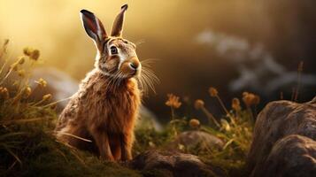 AI generated hare high quality image photo