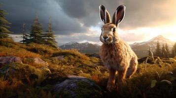 AI generated hare high quality image photo