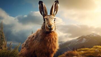 AI generated hare high quality image photo