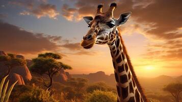 AI generated giraffe high quality image photo