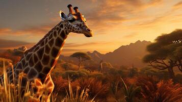 AI generated giraffe high quality image photo