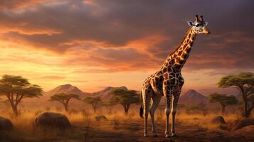 AI generated giraffe high quality image photo