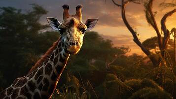 AI generated giraffe high quality image photo