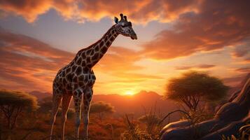AI generated giraffe high quality image photo