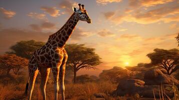 AI generated giraffe high quality image photo