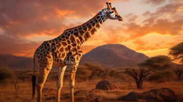 AI generated giraffe high quality image photo