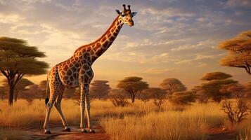 AI generated giraffe high quality image photo