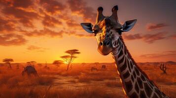 AI generated giraffe high quality image photo