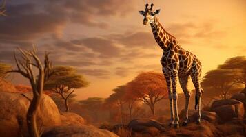 AI generated giraffe high quality image photo