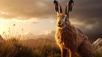 AI generated hare high quality image photo