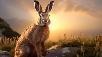 AI generated hare high quality image photo