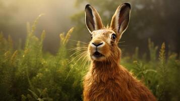 AI generated hare high quality image photo