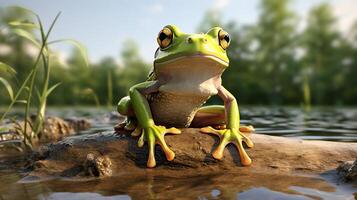 AI generated frog high quality image photo