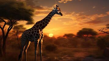 AI generated giraffe high quality image photo