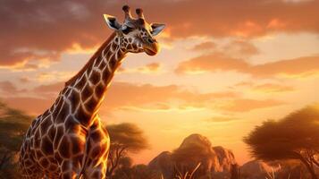 AI generated giraffe high quality image photo