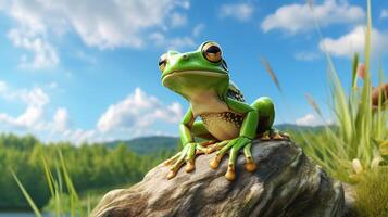 AI generated frog high quality image photo