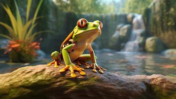 AI generated frog high quality image photo