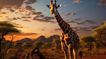 AI generated giraffe high quality image photo