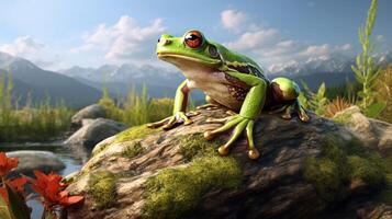 AI generated frog high quality image photo