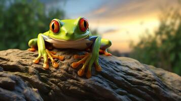 AI generated frog high quality image photo