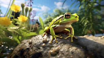 AI generated frog high quality image photo