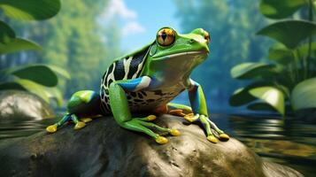 AI generated frog high quality image photo