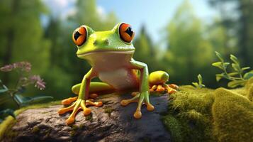 AI generated frog high quality image photo