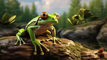 AI generated frog high quality image photo