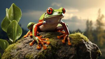 AI generated frog high quality image photo