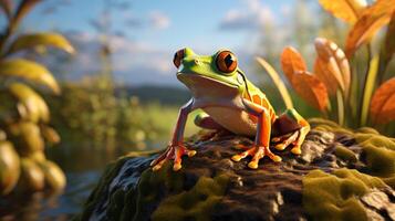 AI generated frog high quality image photo