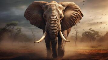 AI generated elephant high quality image photo