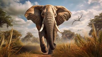 AI generated elephant high quality image photo