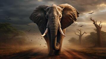 AI generated elephant high quality image photo