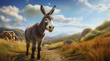 AI generated donkey high quality image photo