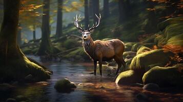 AI generated deer high quality image photo
