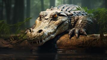 AI generated crocodile high quality image photo