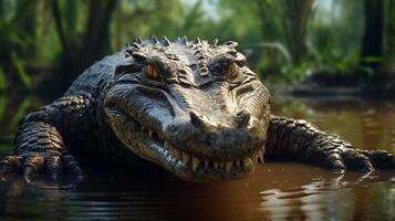 AI generated crocodile high quality image photo