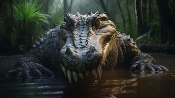 AI generated crocodile high quality image photo