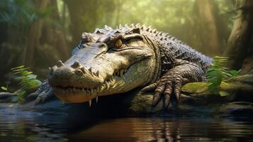 AI generated crocodile high quality image photo