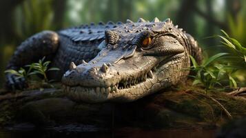 AI generated crocodile high quality image photo