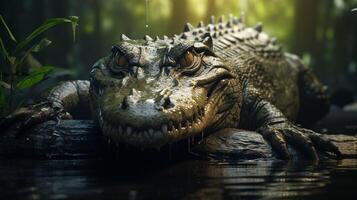 AI generated crocodile high quality image photo