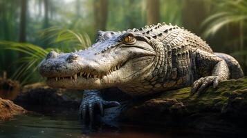 AI generated crocodile high quality image photo