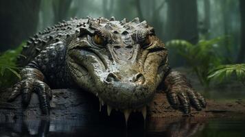 AI generated crocodile high quality image photo