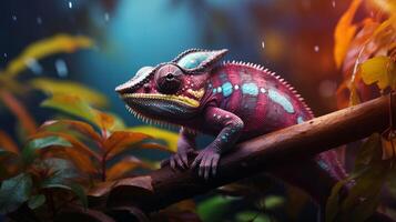 AI generated chameleon high quality image photo